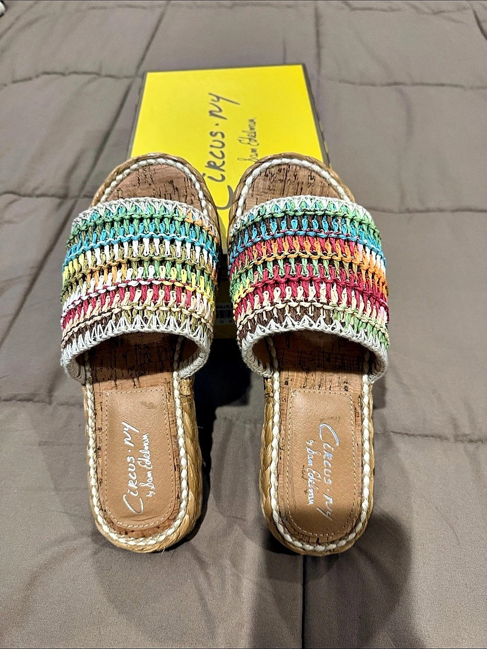 Circus by Sam Edelman Wallis Rainbow Woven Rainbow Woven Sandals US 9 M Like New